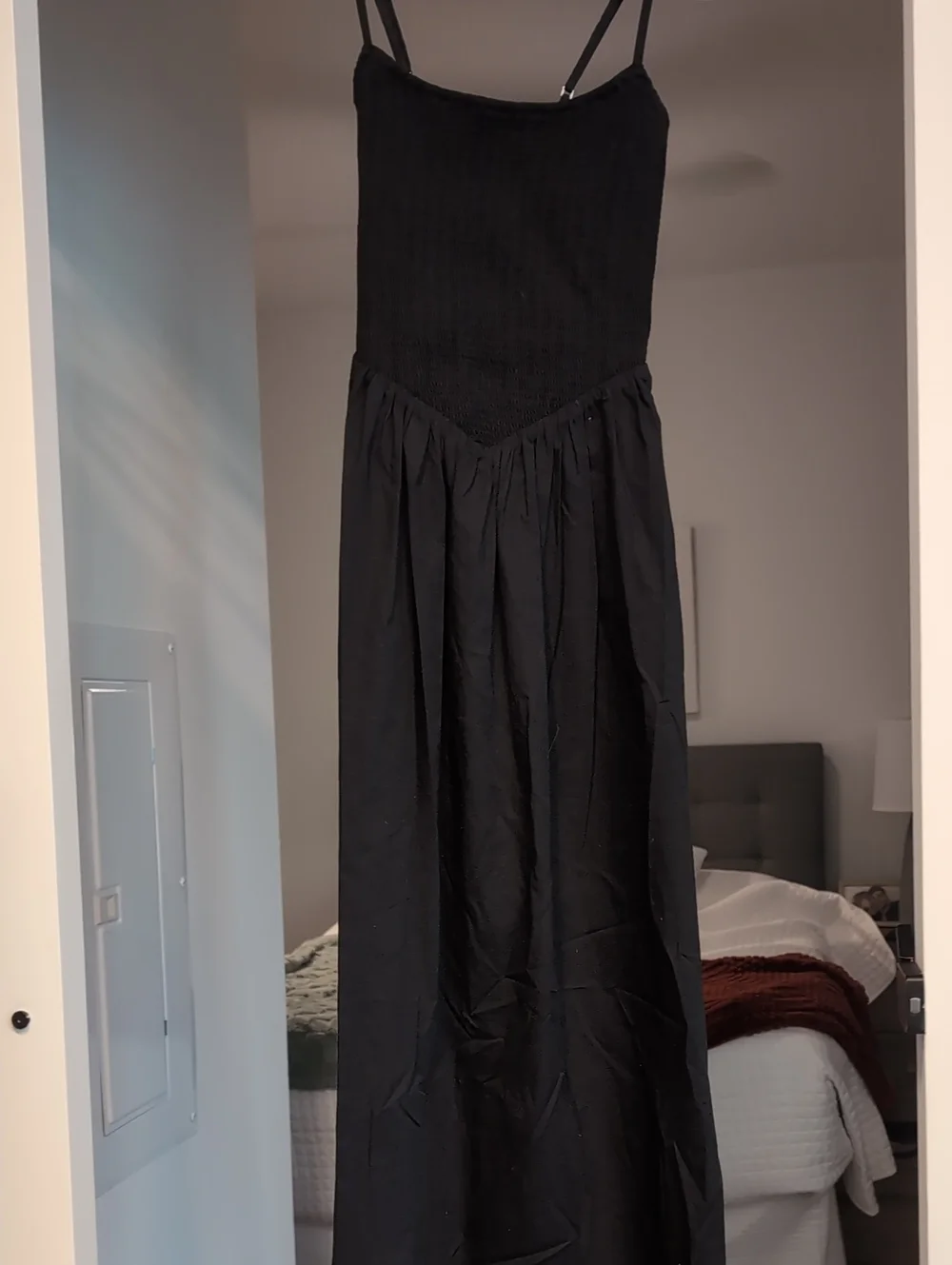 Abercrombie & Fitch Black Spaghetti-Strap Maxi Dress